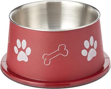 Тарілка для тварин Trixie з нержавіючої сталі з пластиковим покриттям, 15 см, 0.9 л, кольорова (1 шт.)