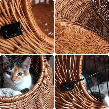 Транспортний кошик для тварин KADAX: плетений кошик-переноска для котів та інших домашніх улюбленців (40x49 см)