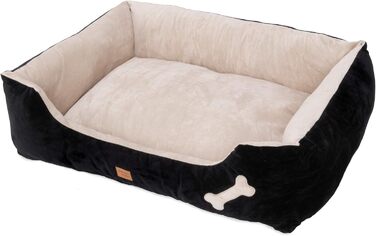 Крісло-ліжко для собак Buddy, чорне, M (85x70 см), знімний чохол