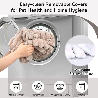 Килимок для кота, круглий лежак для тварин, лежанка у вигляді пончика, лежанка для собак, миючий, плюшевий, з неслизьким дном, м'який бортик (50 x 50 см) (70 x 70 x 20 см, Коричневий)