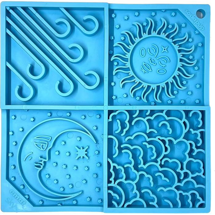 Leckmat SodaPup Bones eMat – довговічний годівник для тварин з безпечного гумового матеріалу, стимулює розум, запобігає переїдання, сприяє свіжому диханню, Sky eMat