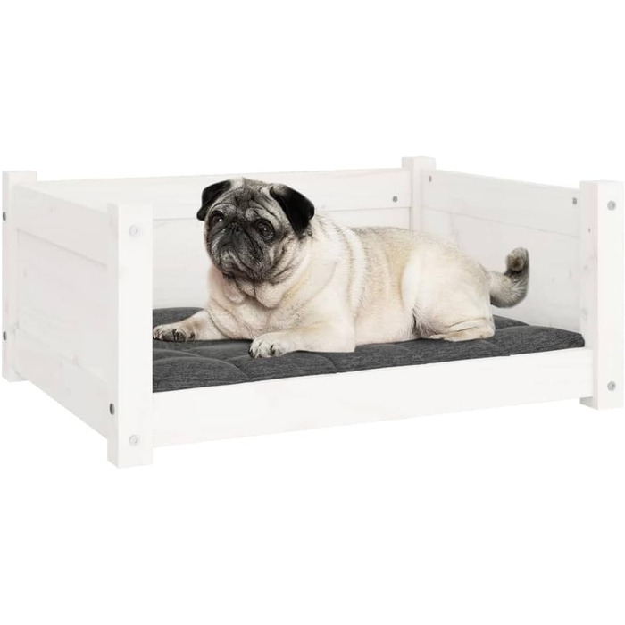 Ліжко для собак та котів з масиву сосни, корзина для собак та котів. Велике ліжко для собак, середнє ліжко для собак. Ліжко-софа для собак, корзина для котів. Розміри: 65,5x50,5x28 см, білий колір. Інструкція з монтажу