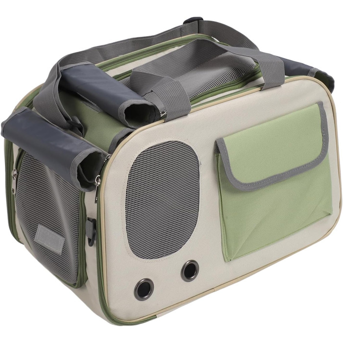 Транспортна переноска для котів та собак Luckdano, складана, з регульованим ременем, міцна, оксфордська тканина, стильна (GREEN)