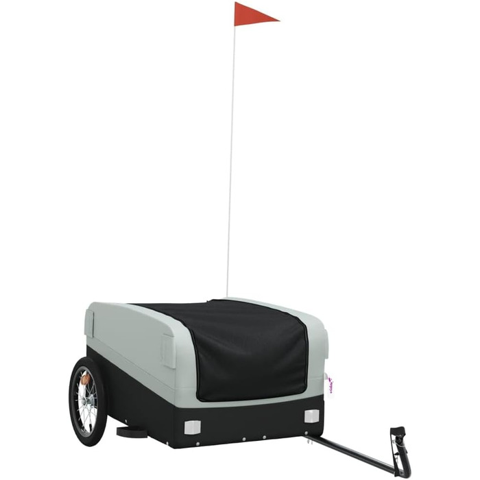 Причіп для собак Gecheer, чорний та сірий, 126x63x50 см, вантажопідйомність 30 кг, з відбивачами та прапором
