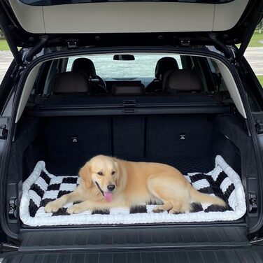 Чохол на сидіння автомобіля для собак, килимок-ліжко для собак, м'який, неслизький, для заднього сидіння авто, для собак, потовщений, корд, світло-сірий, 63 x 138 см (Чорний, 60x130 см)