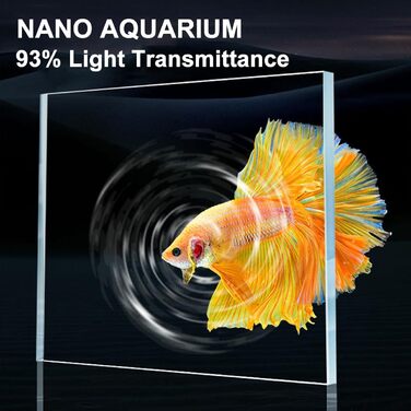 Акваріум 16 л Nano із скла з LED-підсвіткою, фільтр-системою та фільтр-болами, для прісної та морської води (білий)