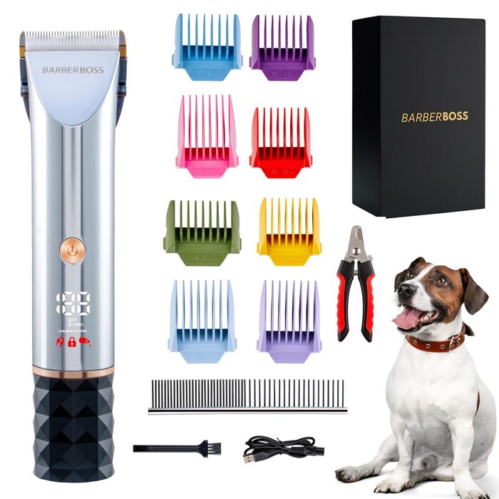 Професійна машинка для стрижки собак BarberBoss: набір для грумінгу, машинка для котів, стрижка для густого хутра