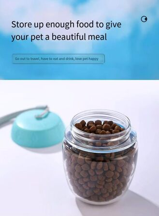 Водяна пляшка для собак з контейнером для корму, портативна, для котів, собак та інших тварин, для прогулянок, походів та подорожей