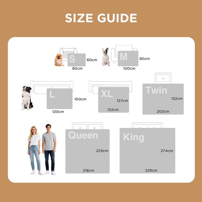 Водонепроникний коврик для собак середнього розміру 80x100 см, миючий, м'який, кремовий колір