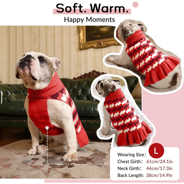 Пуловер для сук собак, теплий та стильний