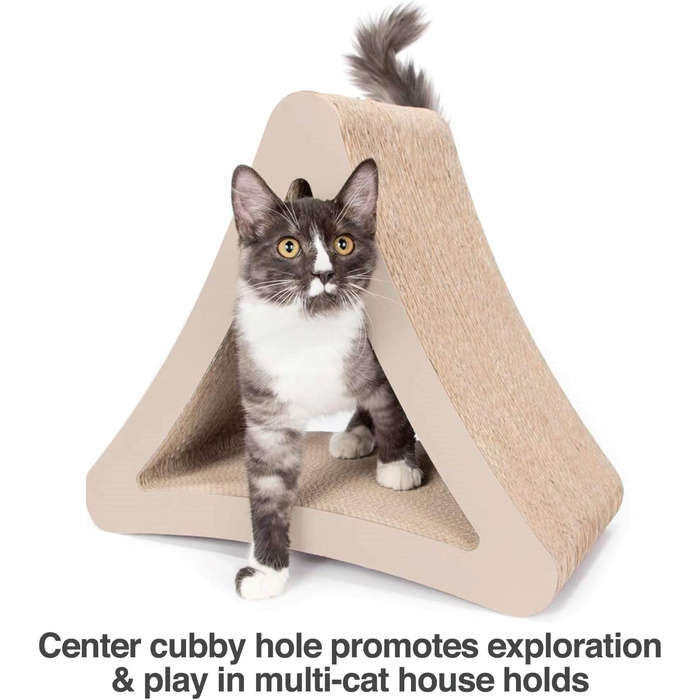 Когтеточка PetFusion тристороння вертикальна 46x27x41 см – багатофункціональна поверхня для котів