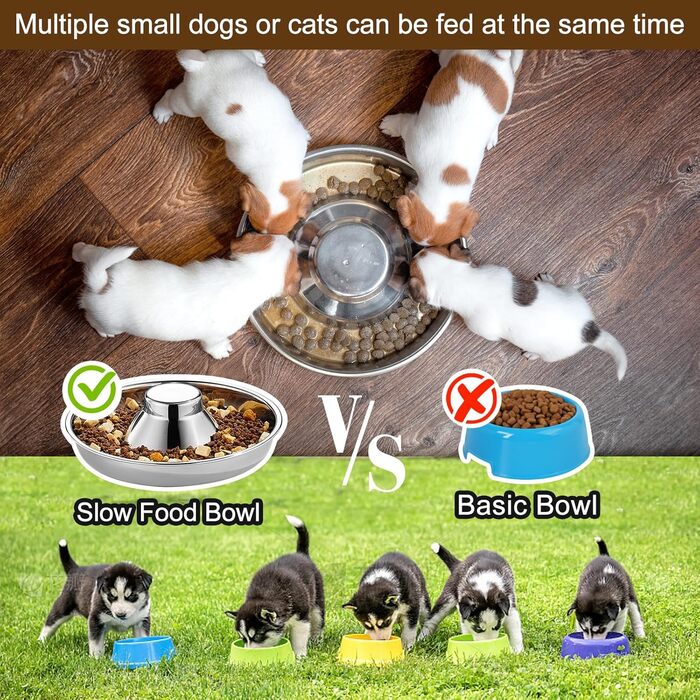 Набір з 4 мисок для собак Surmounty: миски для корму та води з нержавіючої сталі, для середніх та великих собак, годівниця для собак, котів та інших домашніх тварин
