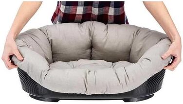 Ліжко для собак Ferplast - зручна лежанка для тварин з пластикового кошика, 114 x 83 x 37 см, сірий колір