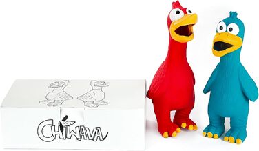 Іграшка для собак Chiwava 24 см, латекс, курка, пищалка, інтерактивна, для середніх порід, 2 шт.