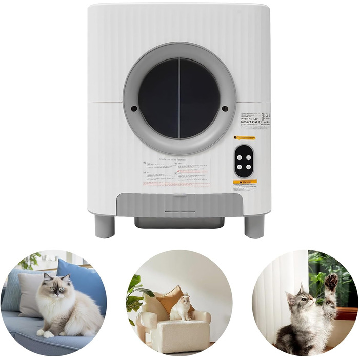 Автоматичний самоочисний лоток для котів з великим об'ємом. Електричний лоток для котів, інтелектуальний, самоочисний, великий, автоматичний.