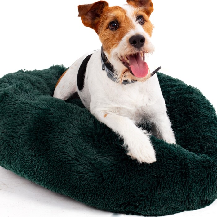 М'яке плюшеве ліжко для собак, зелене, 120 x 120 см