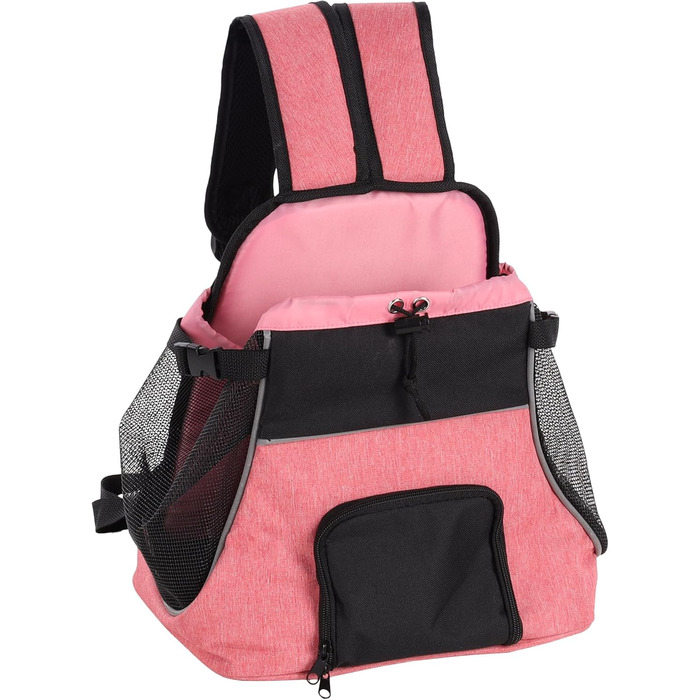Сумка для собак Xanty на животі – рожева, 29x23x38 см – поліестер