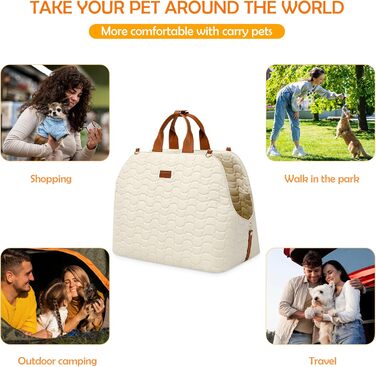 Трансформер для собак та котів ALLSOPETS: переноска, сумка-шоппер, автокрісло з безпечним ременем та кишенями. Біла переноска для маленьких тварин.