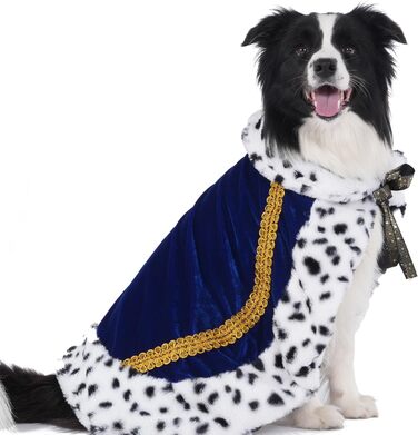 Розкішний мантія Lovelyhop для котів та собак, карнавальний костюм на Halloween, королівський, принц, принцеса, для котів та собак (M, світло-блакитний)