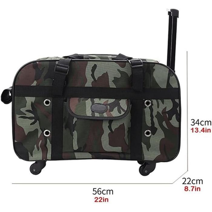 Транспортна сумка для тварин на колесах RRXEOUU - для собак та котів, дихаюча, портативна