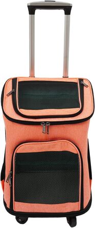 Складаний рюкзак-переноска для собак та котів Soudesileim 2-в-1 з візком, до 9 кг (кіт) та 7.5 кг (собака), 34x28x44 см, дихаючий, помаранчевий