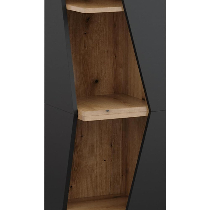 Висока шафа Vicco Benno, дуб, 31,6 x 70,5 см, з відкритими полицями, 2 шт, антрацит