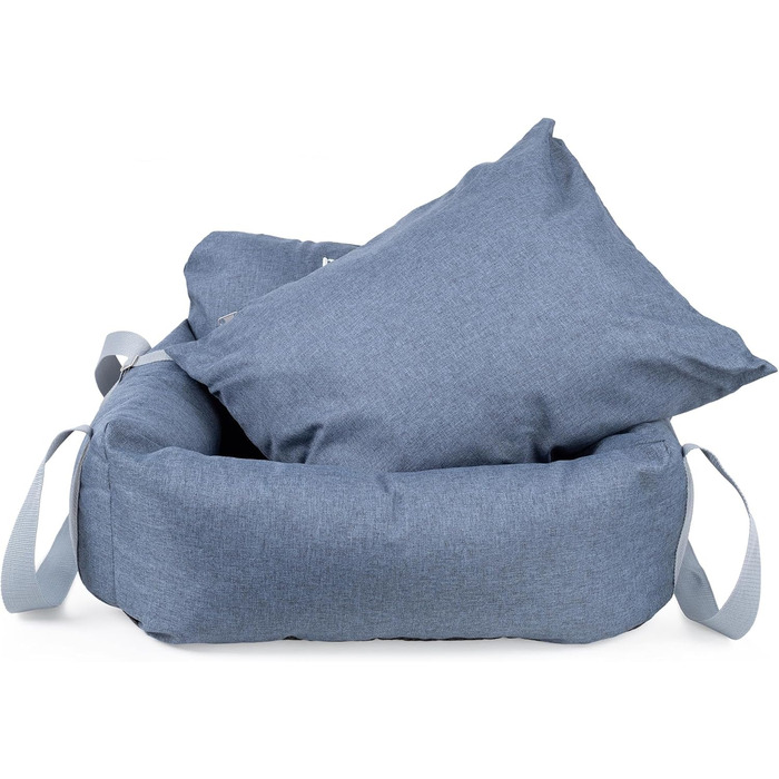 Автомобільний лежак для собак та котів | Лежак на заднє/переднє сидіння | Універсальний, миючий, з поліестеру | 55 x 65 см, колір: джинс