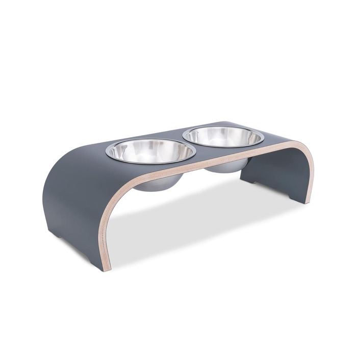 Набір мисок для собак MilaCasa - 2 шт., підняті миски для корму, сірий, для собак