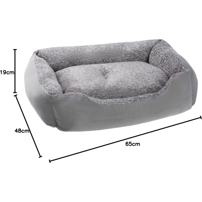 Крісло-ліжко для собак з знімним та пральним подушками, сірий колір, розмір M