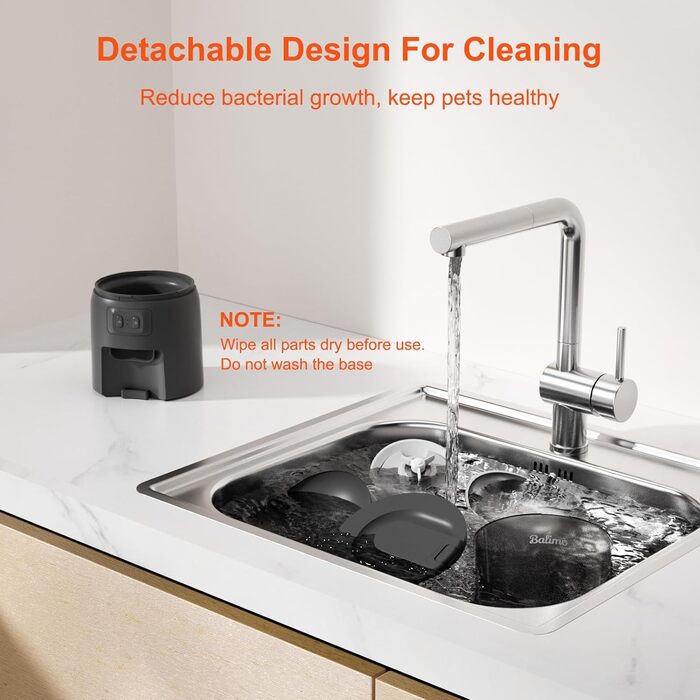 Автоматичний кормушка для котів Balimo 3L з Wi-Fi, керування через додаток, для собак та котів, чорний