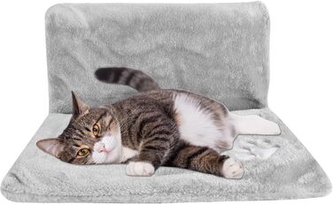 Килимок для кота на радіатор Dokeno, підвісна лежанка-гамак, теплий лежак для котів, лежанка-гамак для котів з м'яким плюшевим покриттям, зручна підвісна лежанка для котів на будь-який радіатор, 46x30x25 см