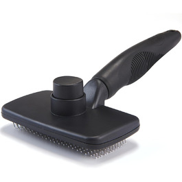 Самоочисна щітка для собак, вичісувальна щітка для довгої та короткої шерсті, турбота про шкіру, щітка для собак та котів, що видаляє шерсть, щітка для грумінгу, чорна