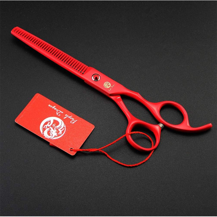 Набір професійних ножиць для грумінгу тварин Purple Dragon 7.0 дюймів (4 шт.) з преміум-сталі Японії. Прямі, вигнуті та розріджуючі леза. Ідеально для стрижки собак. У комплекті чохол.