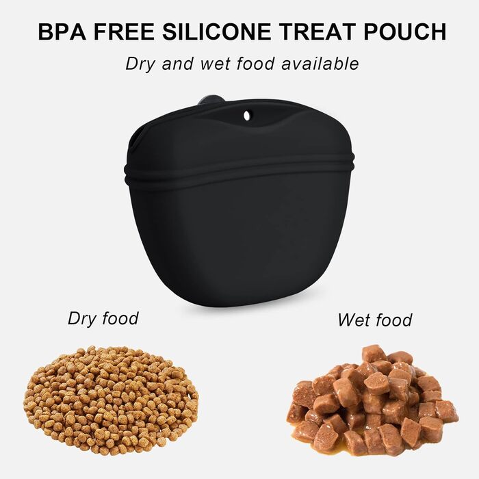 Набір для дресирування собак: клікер, сумка для ласощів з магнітними застібками, чорний