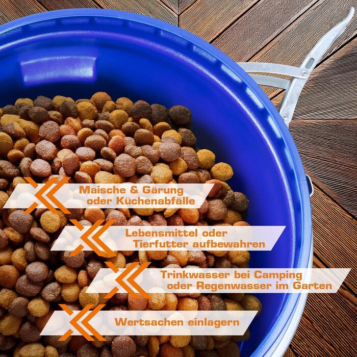 Ферментаційна бочка з кришкою 85 л, з нержавіючої сталі, з широкою горловиною, для бродіння, універсальна бочка, садова бочка, харчова, блакитна