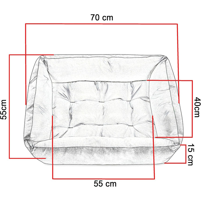 Лягушковий лежак для собак SuperKissen24: лежанка-кошик, лежанка-софа для собак маленьких, середніх та великих порід - миється - розмір M - чорний та сірий - льон, 70x55 см (1 шт.)