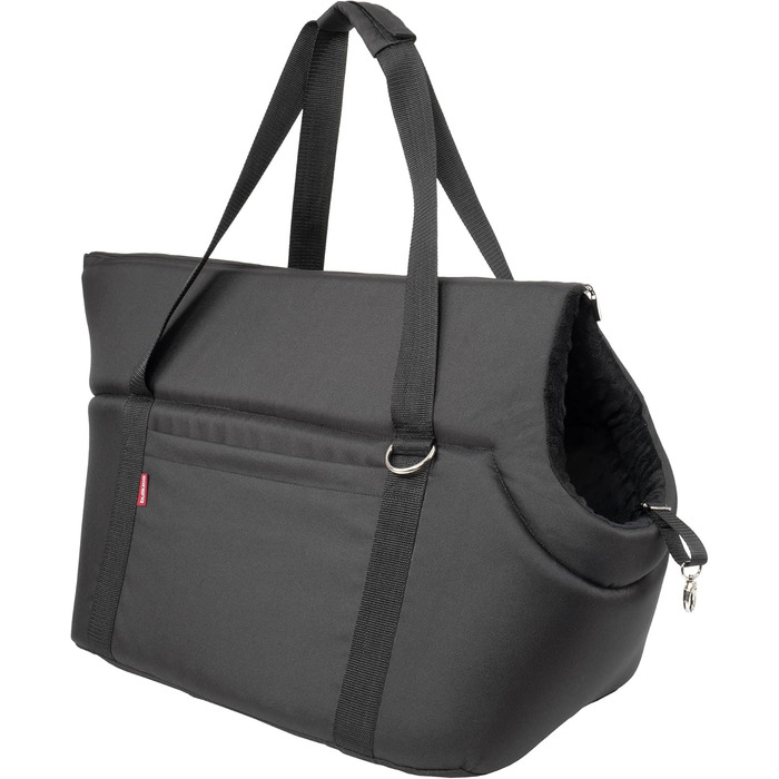 Сумка-переноска для собак та котів Boutique Zoo - L (12 кг) - чорна, Minky (52x35x39 см)