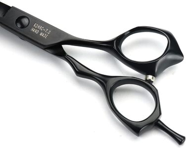 Професійна японська ножиця для грумінгу собак Pelz Schere 7 Zoll (20 см) з тонкою ножицею, чорний костюм