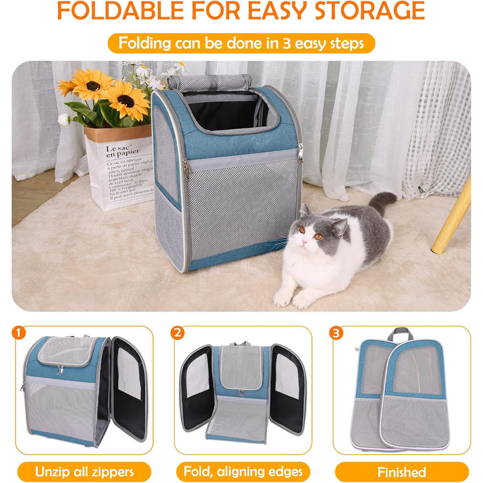 Рюкзак-переноска для собак та котів ALLSOPETS, зелений, з ременем безпеки та світловідбиваючими елементами