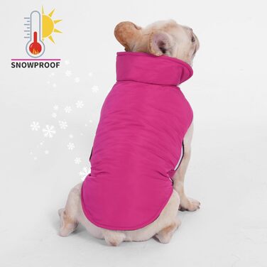 PetWarm Зимовий пуховий жилет для собак, двосторонній, водонепроникний, для маленьких, середніх та великих собак, справжній пух для максимального тепла та захисту від холоду, розмір Small (упаковка 1)