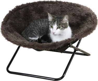 Кішечка Ліжко Kerbl Sharon, коричневе, 40x50 см, металевий каркас, згинається, поліестер