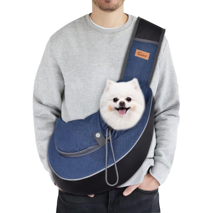 Слін для собак та цуценят CUBY: зручний та безпечний, з дихаючою сіткою та регульованим ременем, для прогулянок та подорожей (Джинс, M)