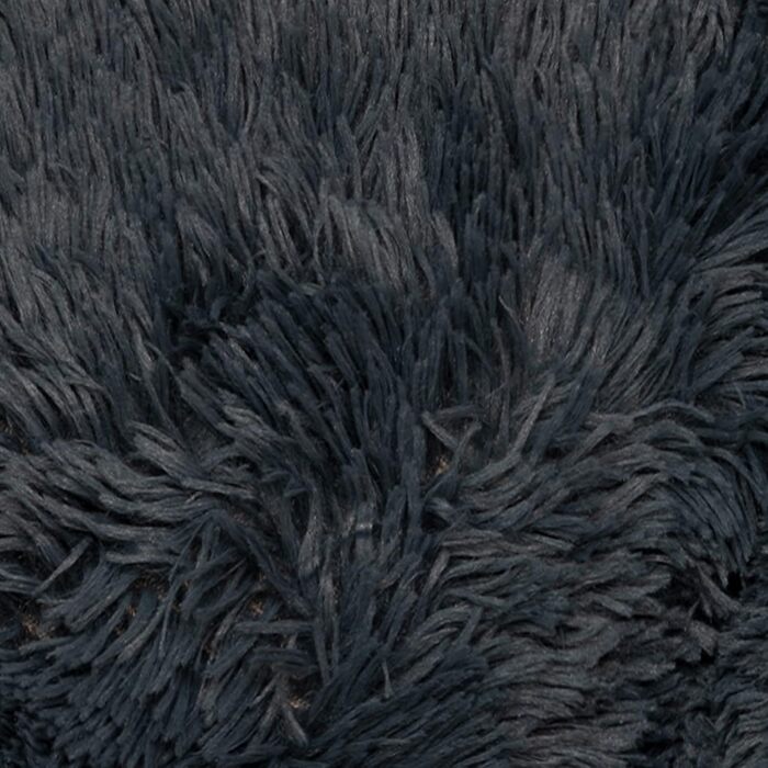 Кругле плюшеве ліжко для собак та котів Fur & Bone, 60 см, темно-сірий, самонагріваючеся, з водонепроникною основою