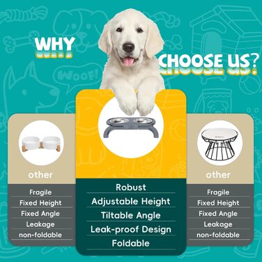 Підвищені миски для котів та собак Carehabi: набір мисок для їжі та води з антиковзкими ніжками