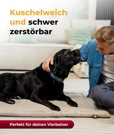 Килимок для собак HS-Hundebett® Cord з наповнювачем XS – Практичний килимок-трансформер – М'яка лежанка для собак – Комфортний відпочинок – Зелений, Made in DE, 75x115 см