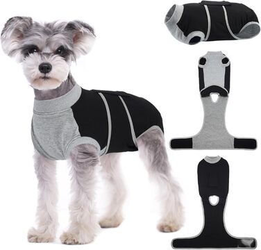 Захисний одяг Kuoser M для собак після операції (для сук та кобелів) – дихаючий захисний костюм, альтернатива електронному нашийнику. Розміри: спина 34-41 см, груди 49-59 см, чорний