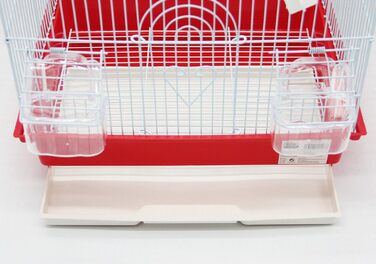 Клітка для птахів BPS металева з годівницею, поїлкою та гойдалкою, випадковий колір, 34,5x28x46 см