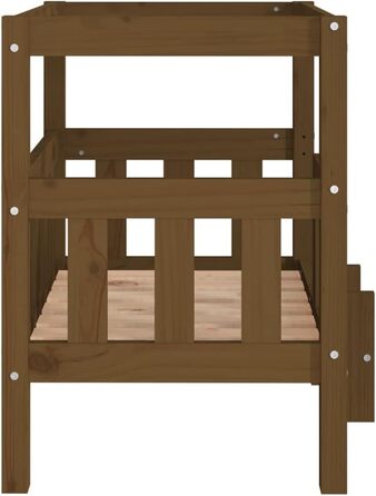 vidaXL Ліжко для собак з масиву сосни, медово-коричневе, 65,5x43x70 см