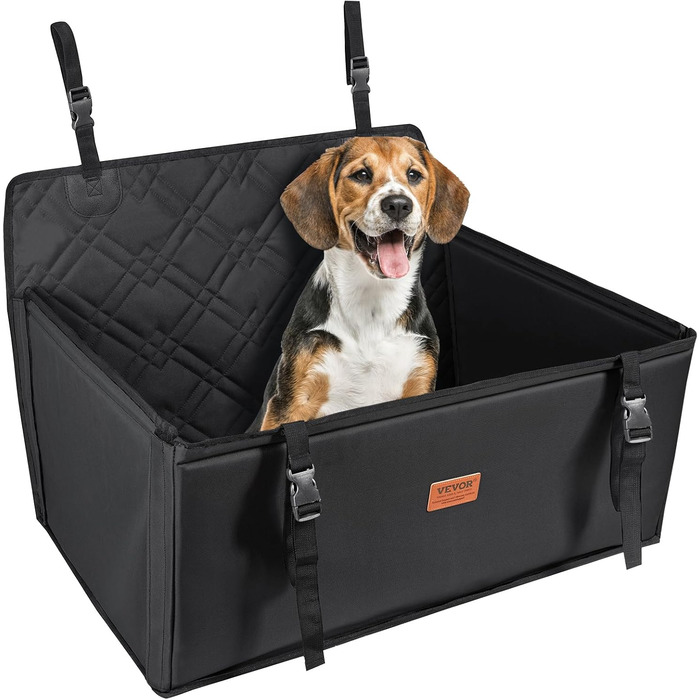 Автокрісло для собак VEVOR - водонепроникне автоліжко для собак до 22 кг, чорне