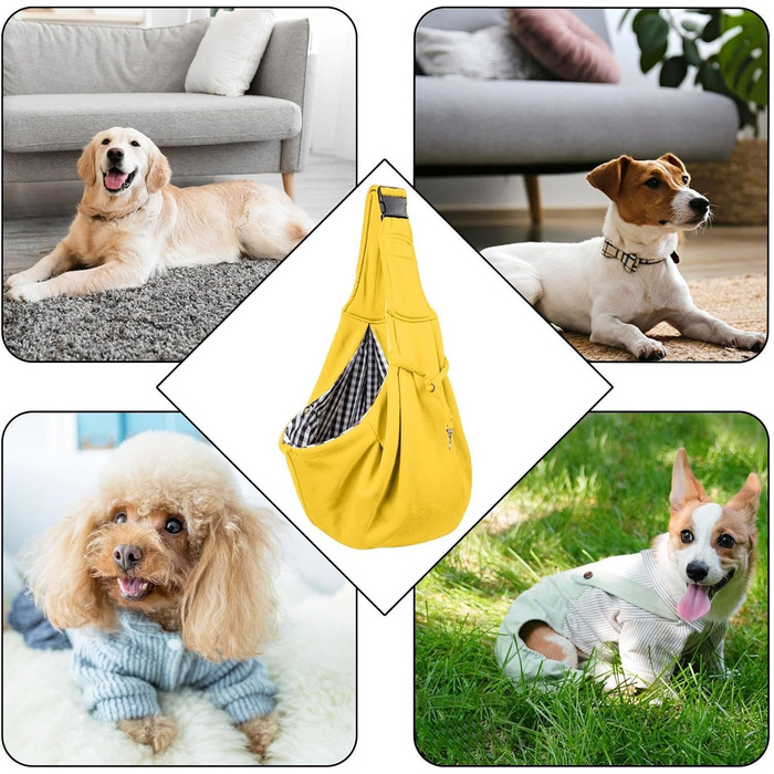 Транспортер для домашніх тварин - сумка-перевертач для собак, переноска для маленьких собак, для подорожей та прогулянок на відкритому повітрі (жовтий)